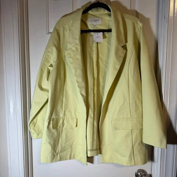 Liverpool Sorbet Soirée Boyfriend Blazer in Lemon Grass - 3X. New with Tags. - Picture 5 of 12